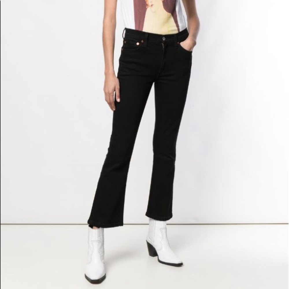 RE/Done mid rise kick flare jeans